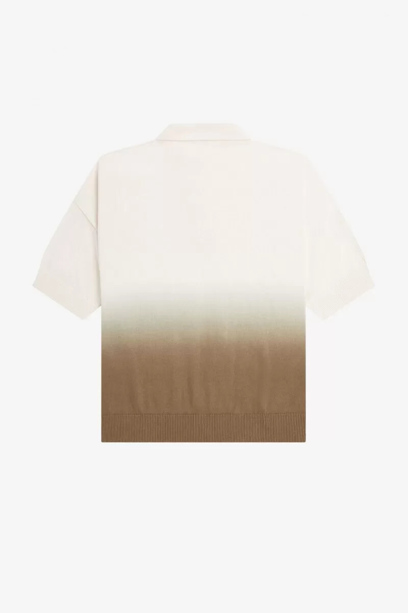 fred perry ombre stickad damskjorta silky peach