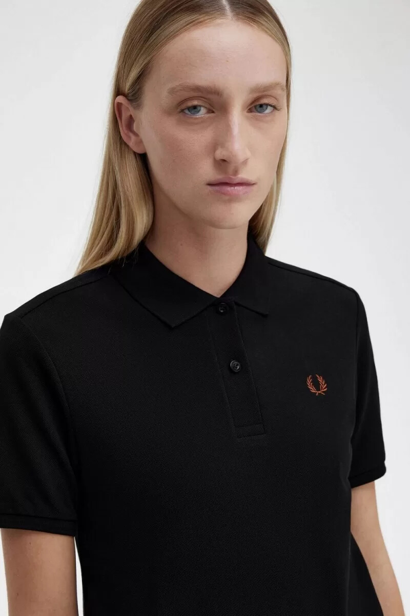 fred perry g6000 damskjorta svart whiskybrun