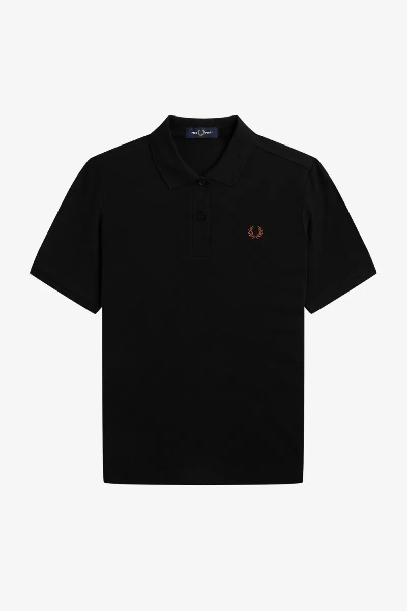 fred perry g6000 damskjorta svart whiskybrun