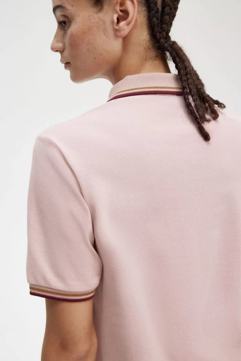 fred perry g3600 damskjorta dusty rose rosa brun oxblood