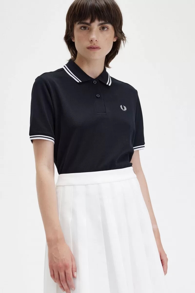 fred perry g3600 damskjorta svart vit