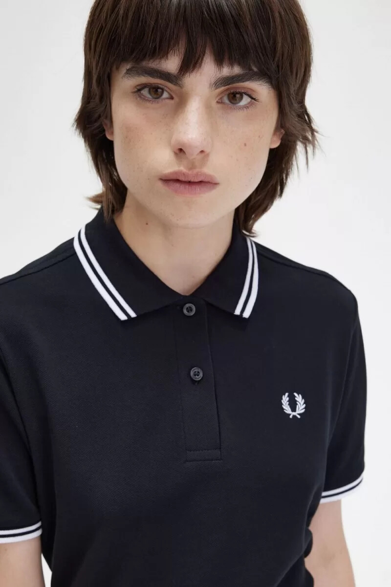 fred perry g3600 damskjorta svart vit