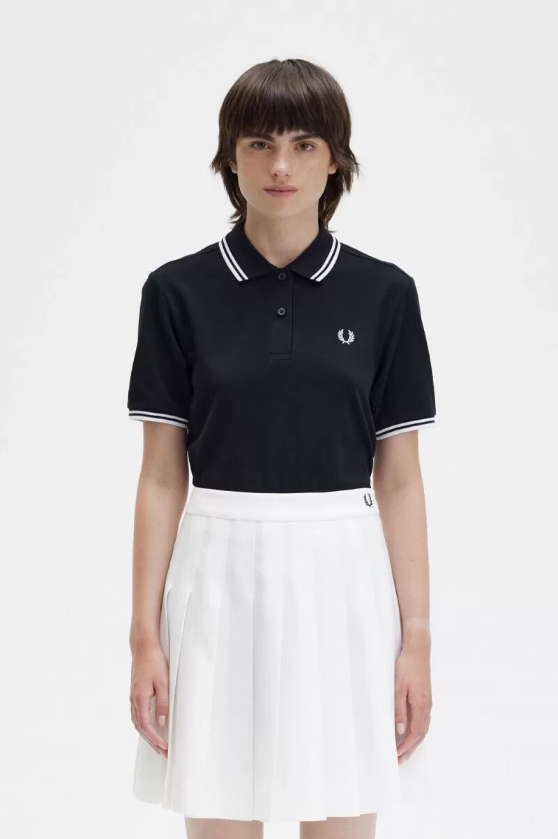 fred perry g3600 damskjorta svart vit