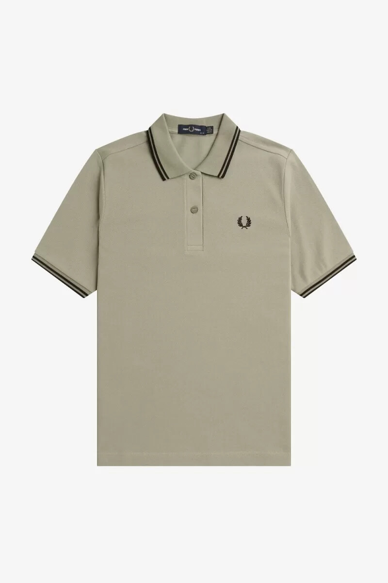 fred perry g3600 damskjorta varm grå svart