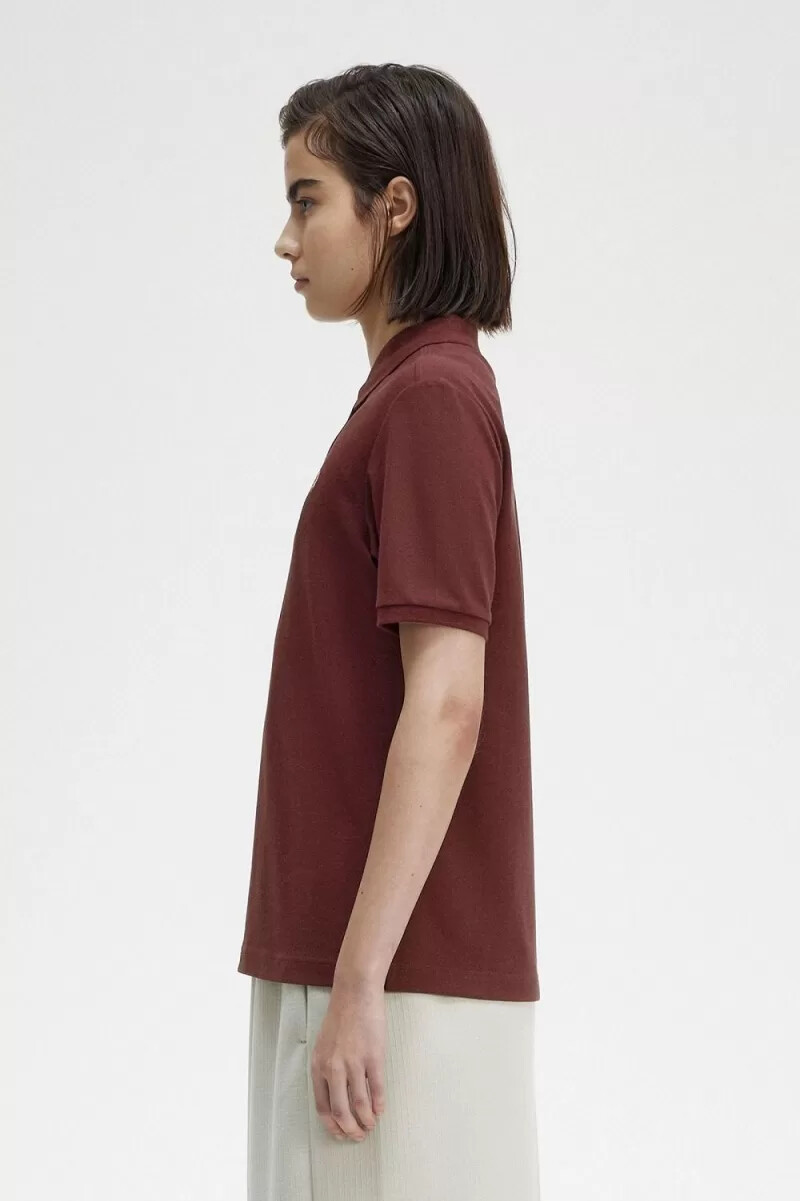 fred perry g6000 damskjorta oxblood dusty rose pink