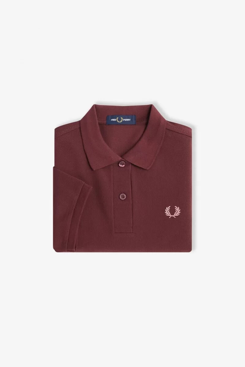 fred perry g6000 damskjorta oxblood dusty rose pink