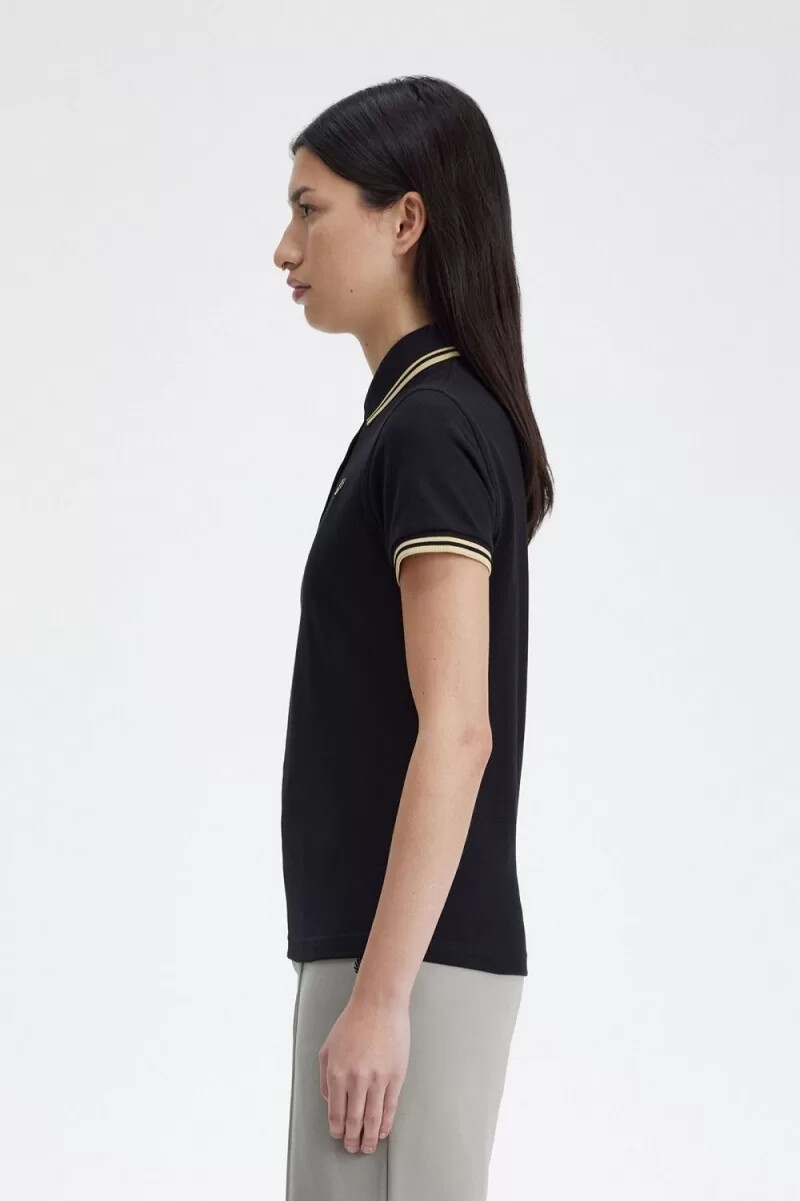 fred perry g12 damskjorta svart champagne
