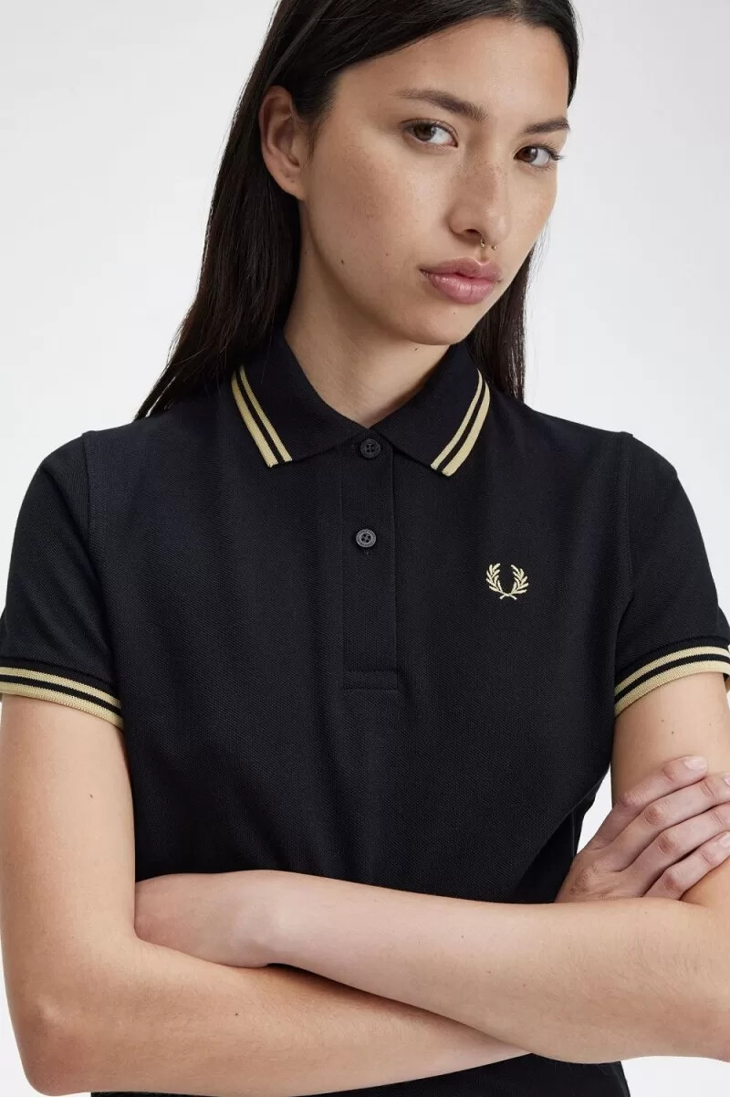 fred perry g12 damskjorta svart champagne