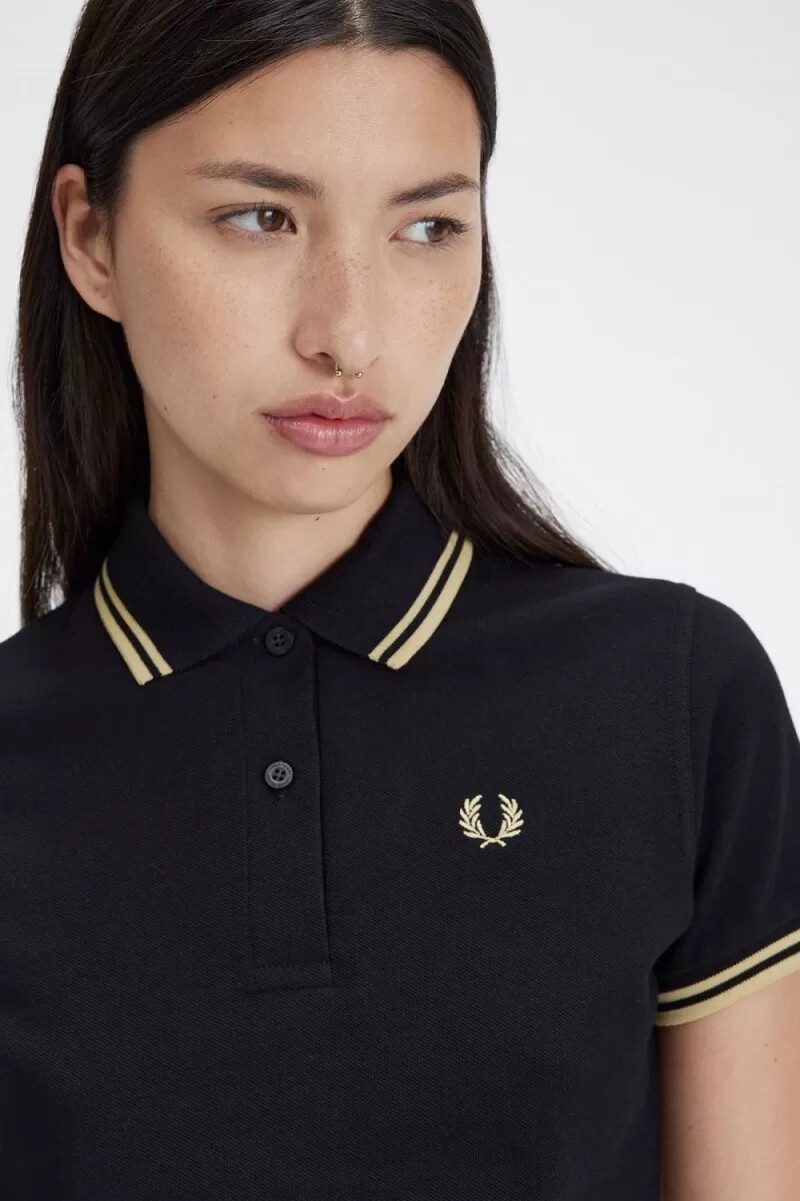fred perry g12 damskjorta svart champagne