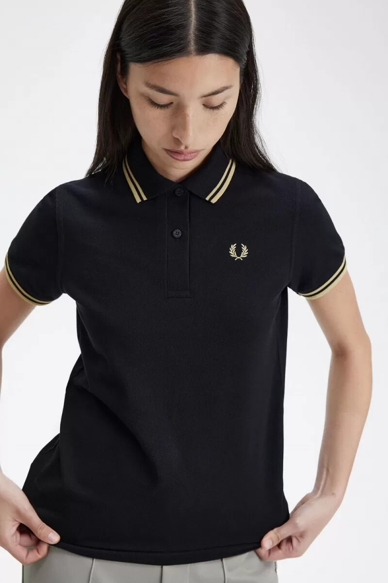 fred perry g12 damskjorta svart champagne