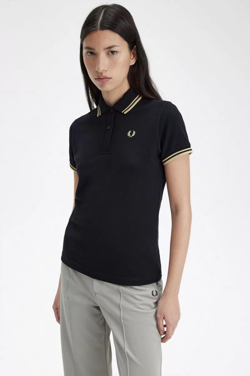 fred perry g12 damskjorta svart champagne