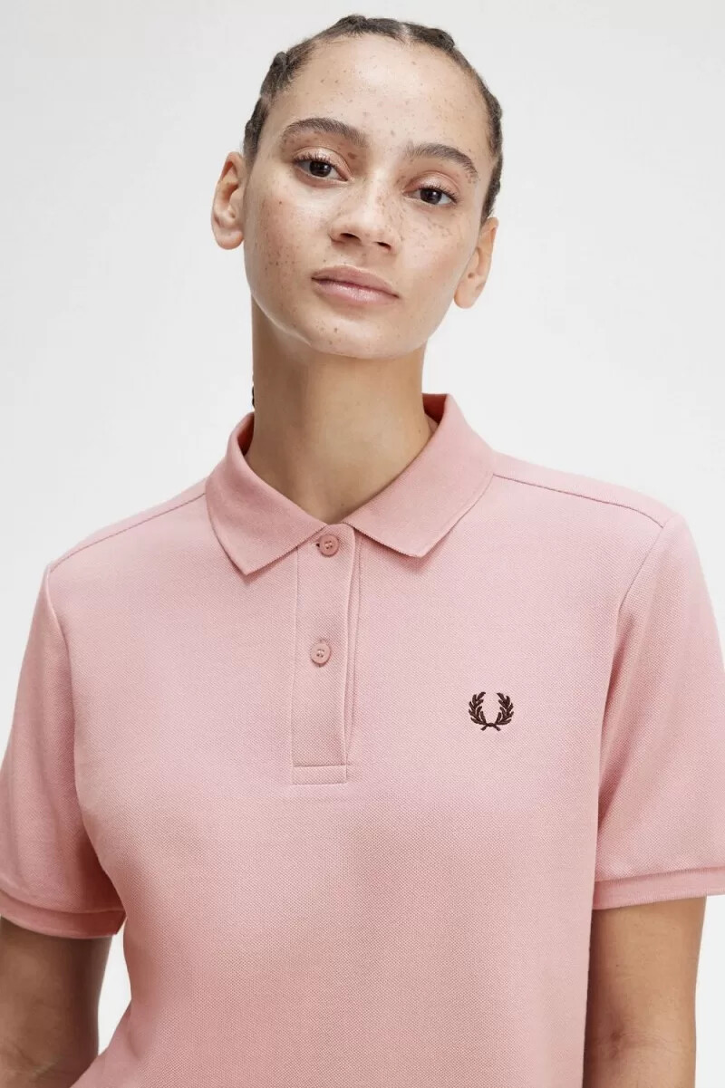 fred perry g6000 damskjorta dusty rose rosa svart