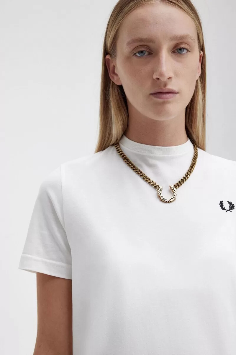 fred perry chunky laurel wreath halsband damsmycken guld