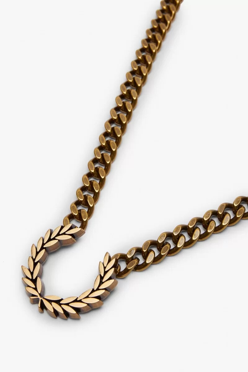 fred perry chunky laurel wreath halsband damsmycken guld