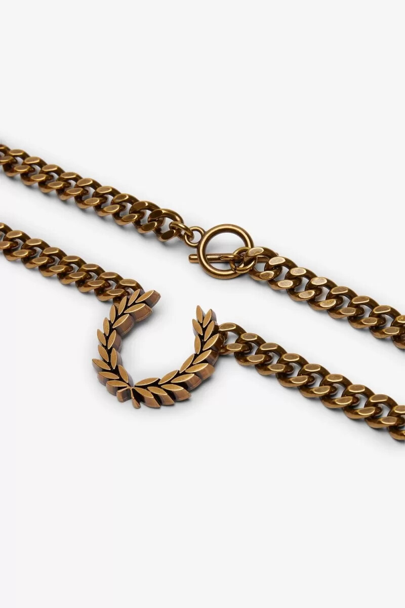 fred perry chunky laurel wreath halsband damsmycken guld