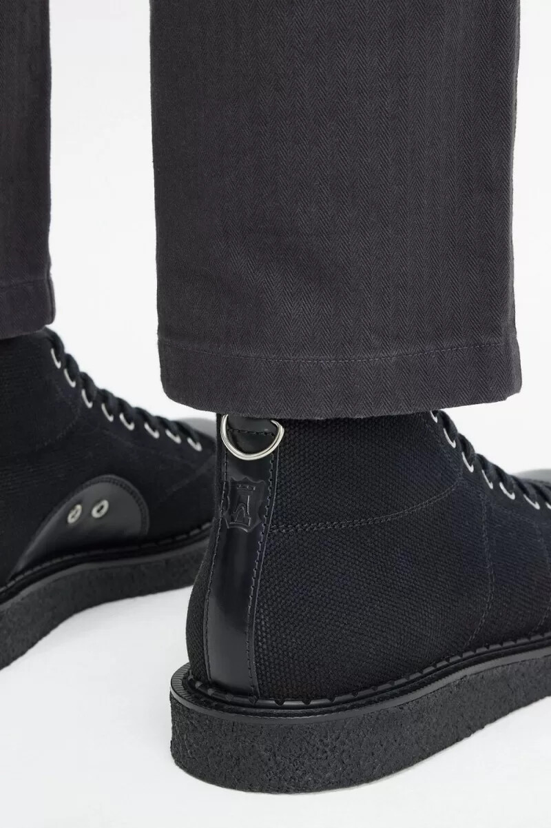 fred perry canvas monkey damstövlar svarta
