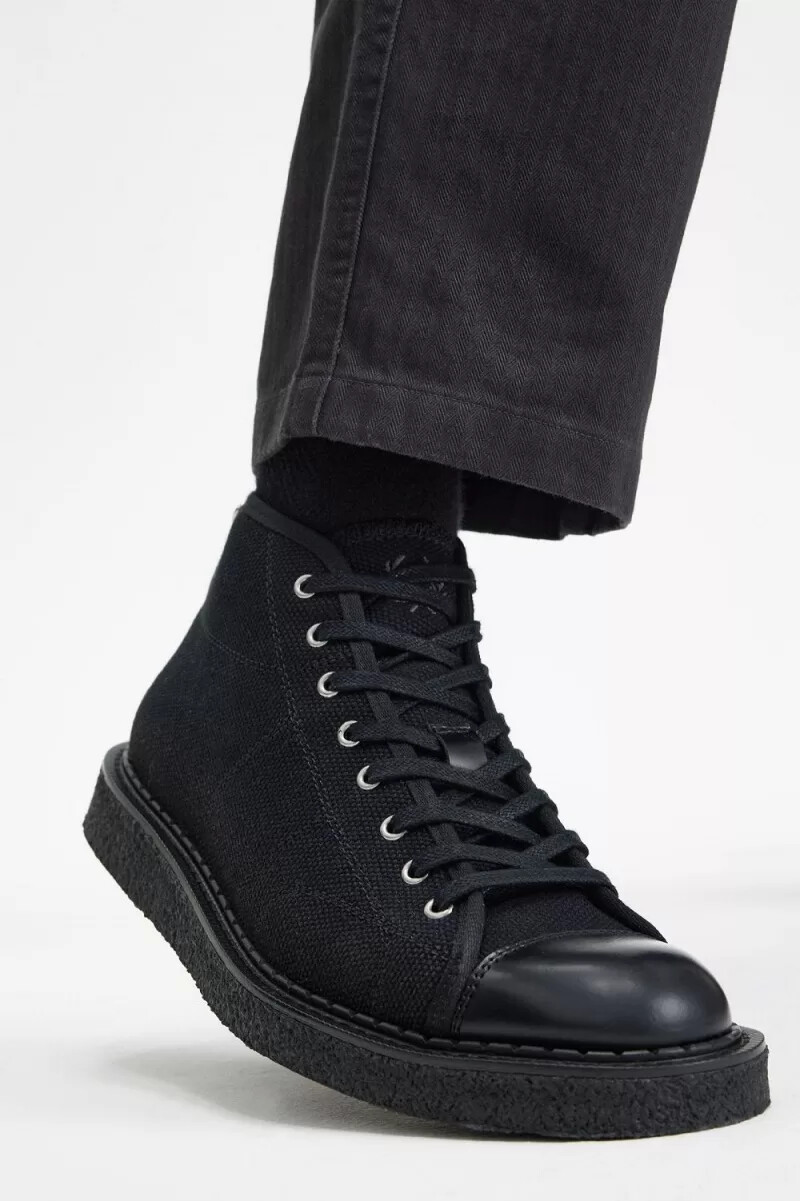 fred perry canvas monkey damstövlar svarta