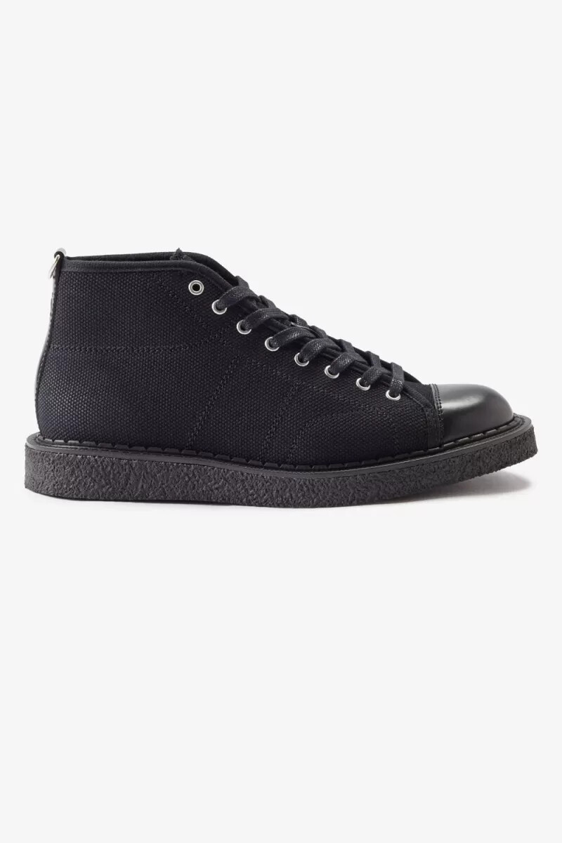 fred perry canvas monkey damstövlar svarta