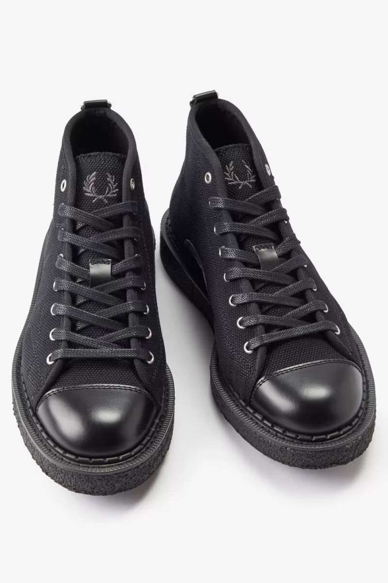 fred perry canvas monkey damstövlar svarta