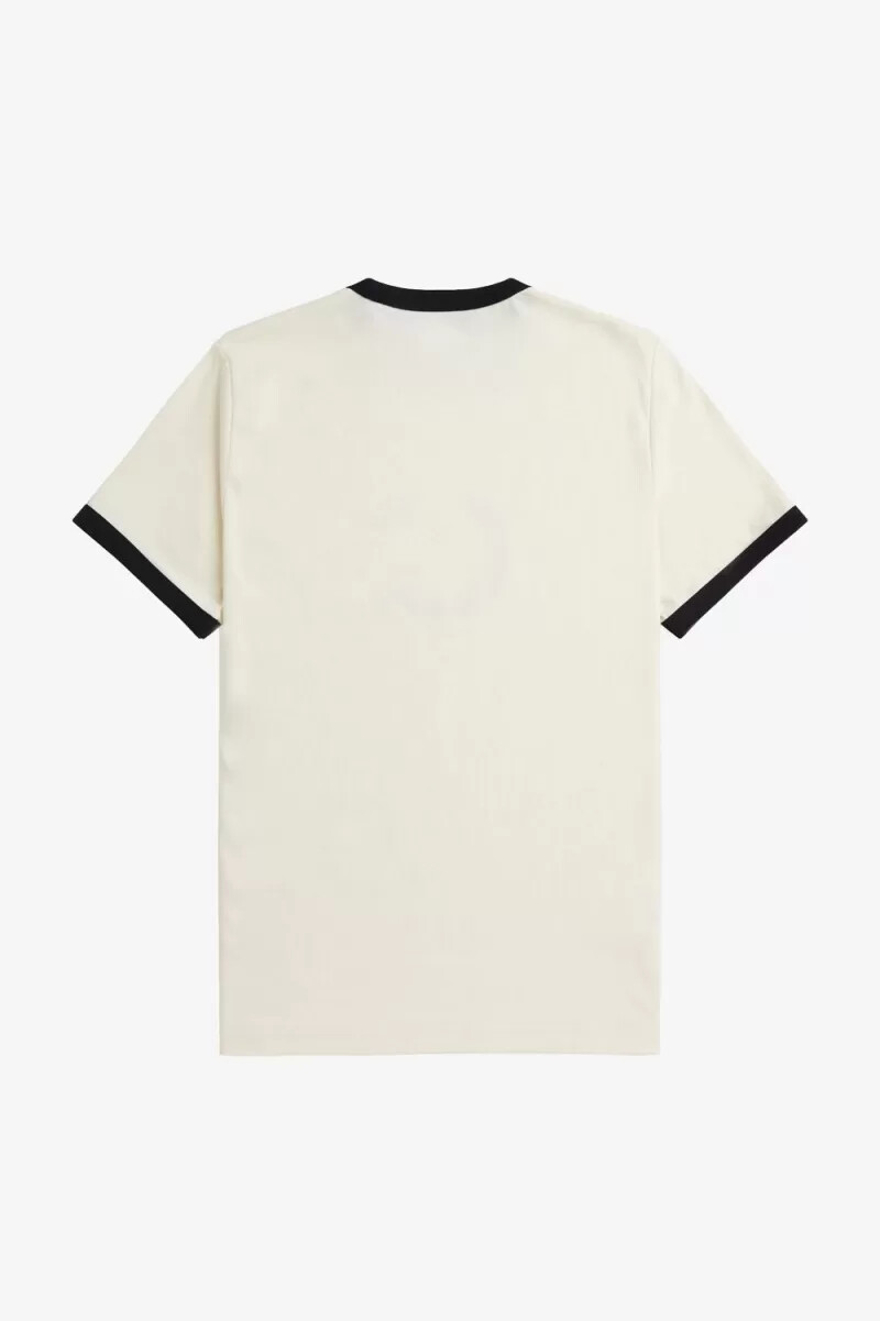 fred perry flockad laurelkrans dam t-shirt beige