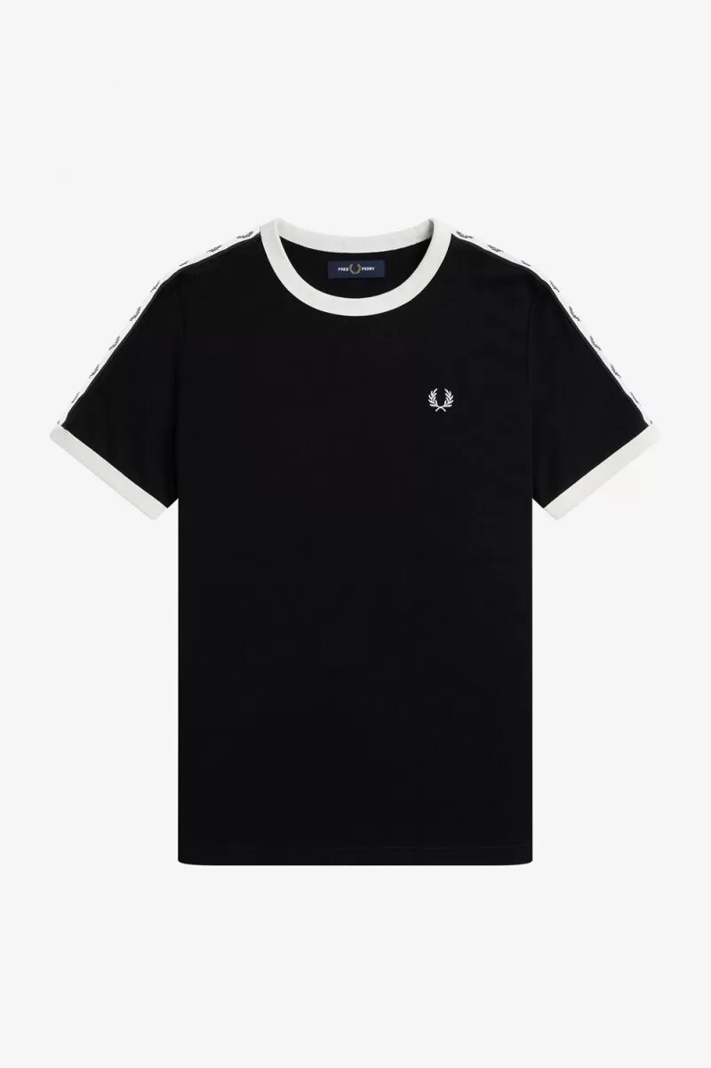 fred perry taped ringer dam t-shirt svart
