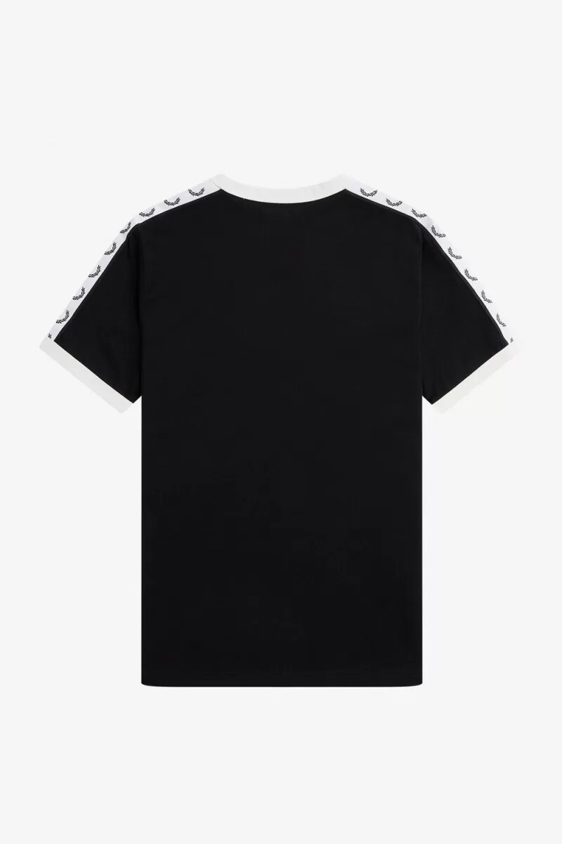 fred perry taped ringer dam t-shirt svart