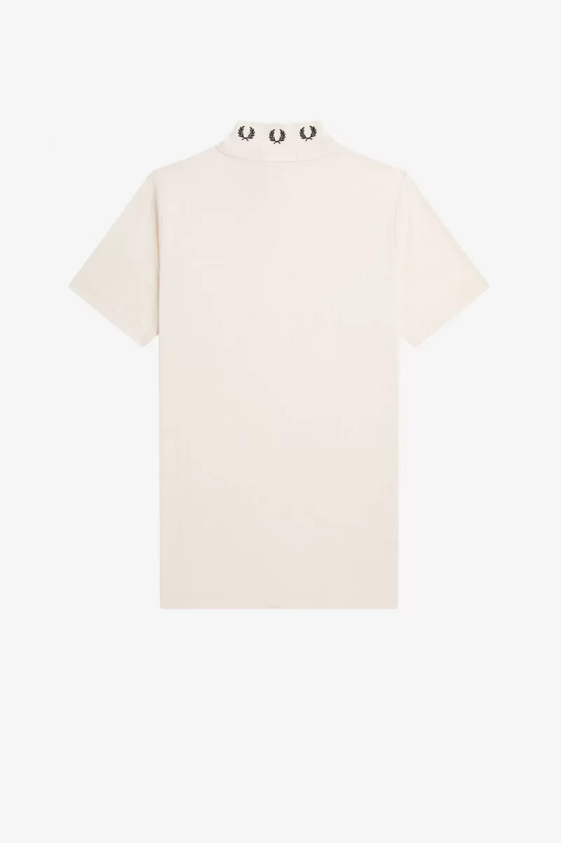 fred perry laurel wreath high neck dam t-shirt silky peach