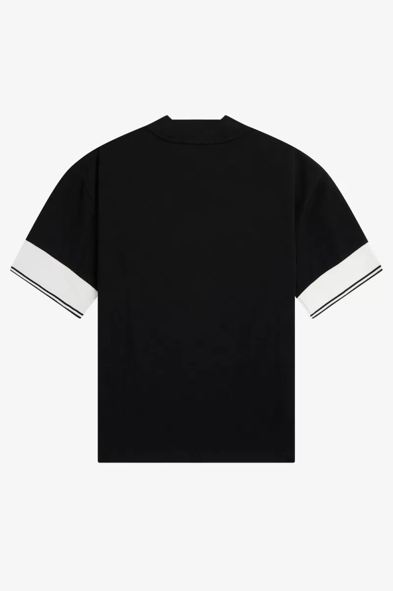 fred perry tipped cuff piqué dam t-shirt svart