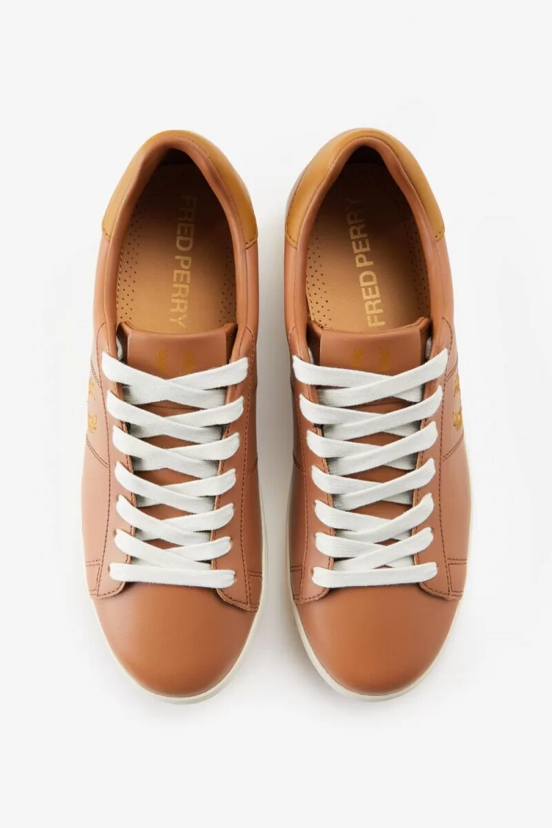fred perry spencer dam tennisskor mörkbrun mörk kaffe
