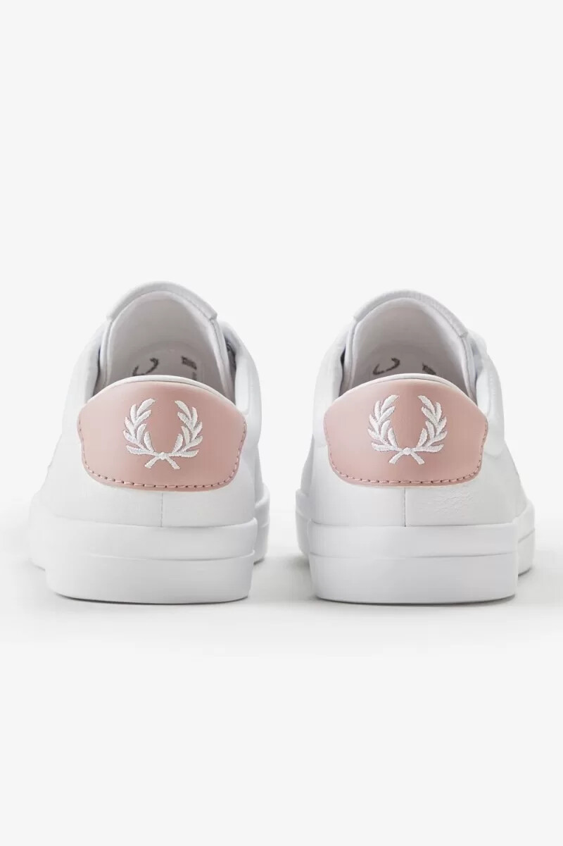 fred perry lottie dam tennisskor vit dusty rose rosa