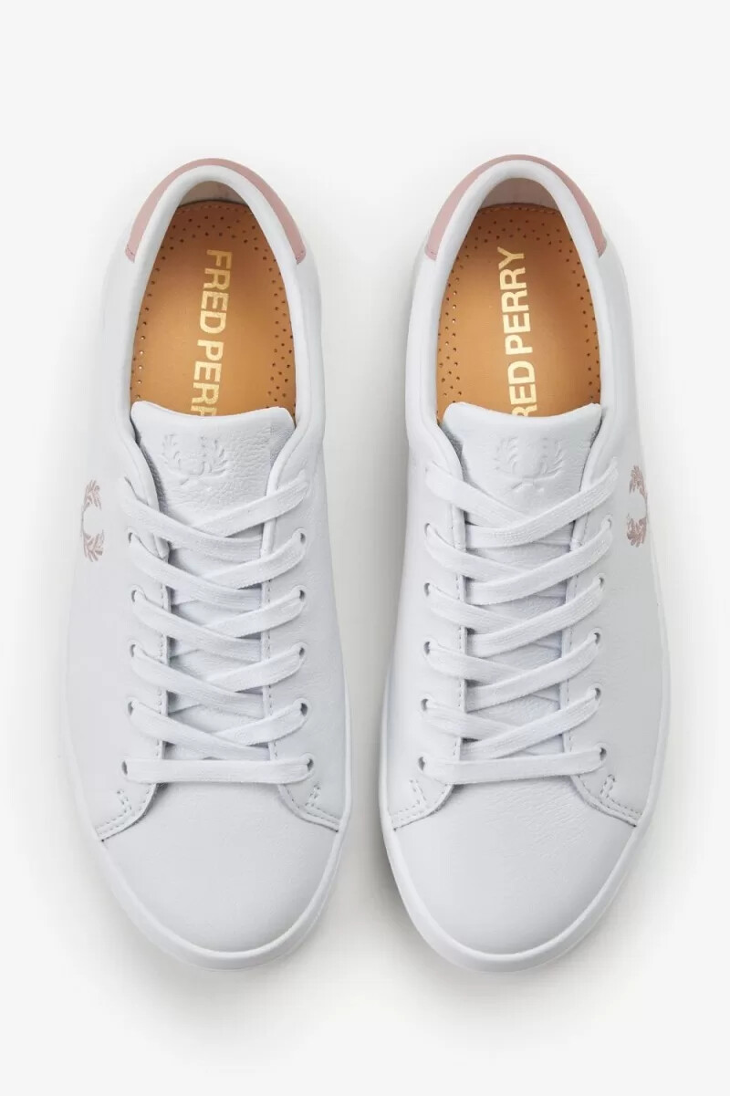 fred perry lottie dam tennisskor vit dusty rose rosa
