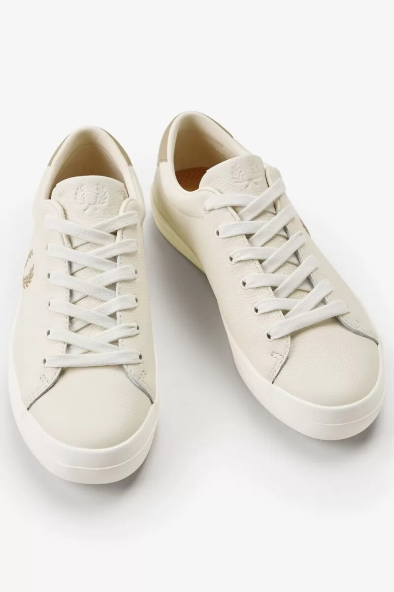 fred perry lottie dam tennisskor beige grön
