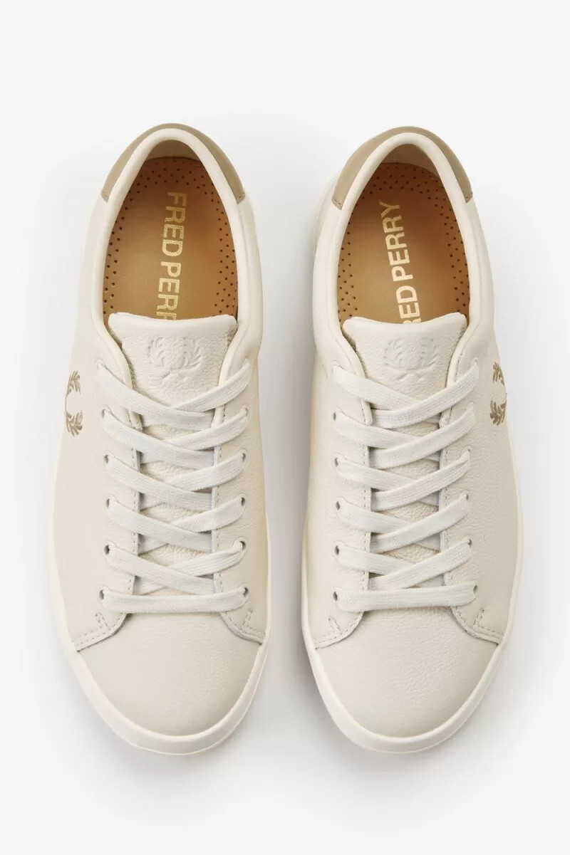 fred perry lottie dam tennisskor beige grön