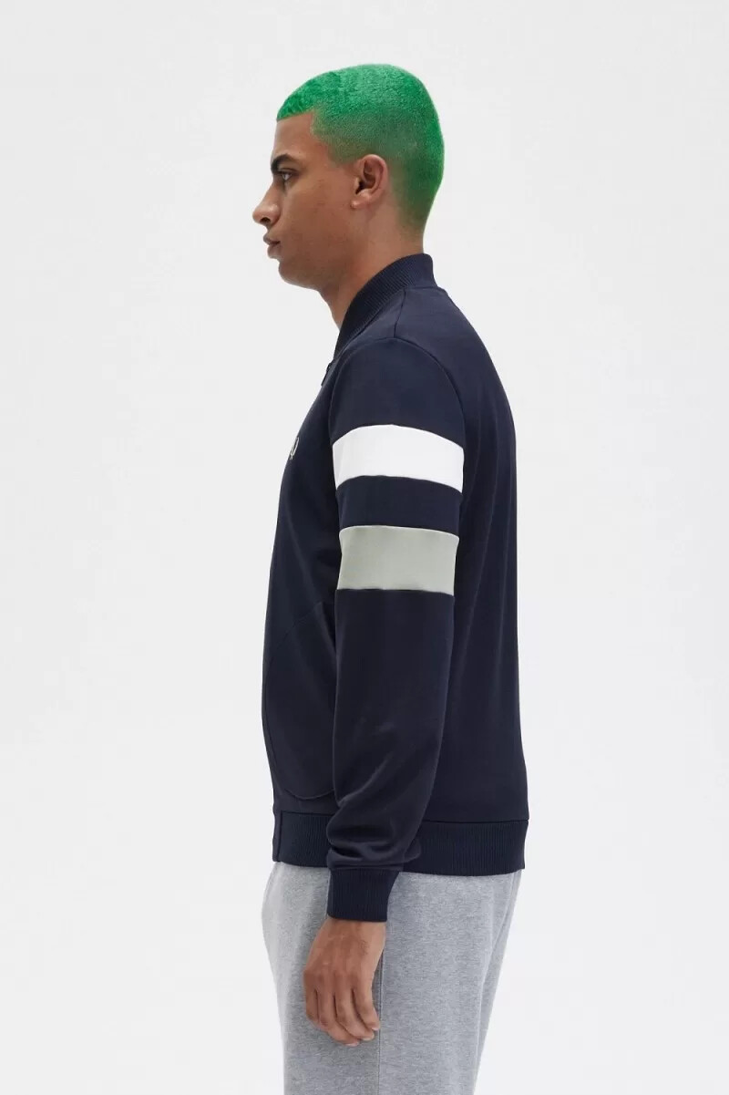 fred perry tipped sleeve herr träningsjackor marinblå