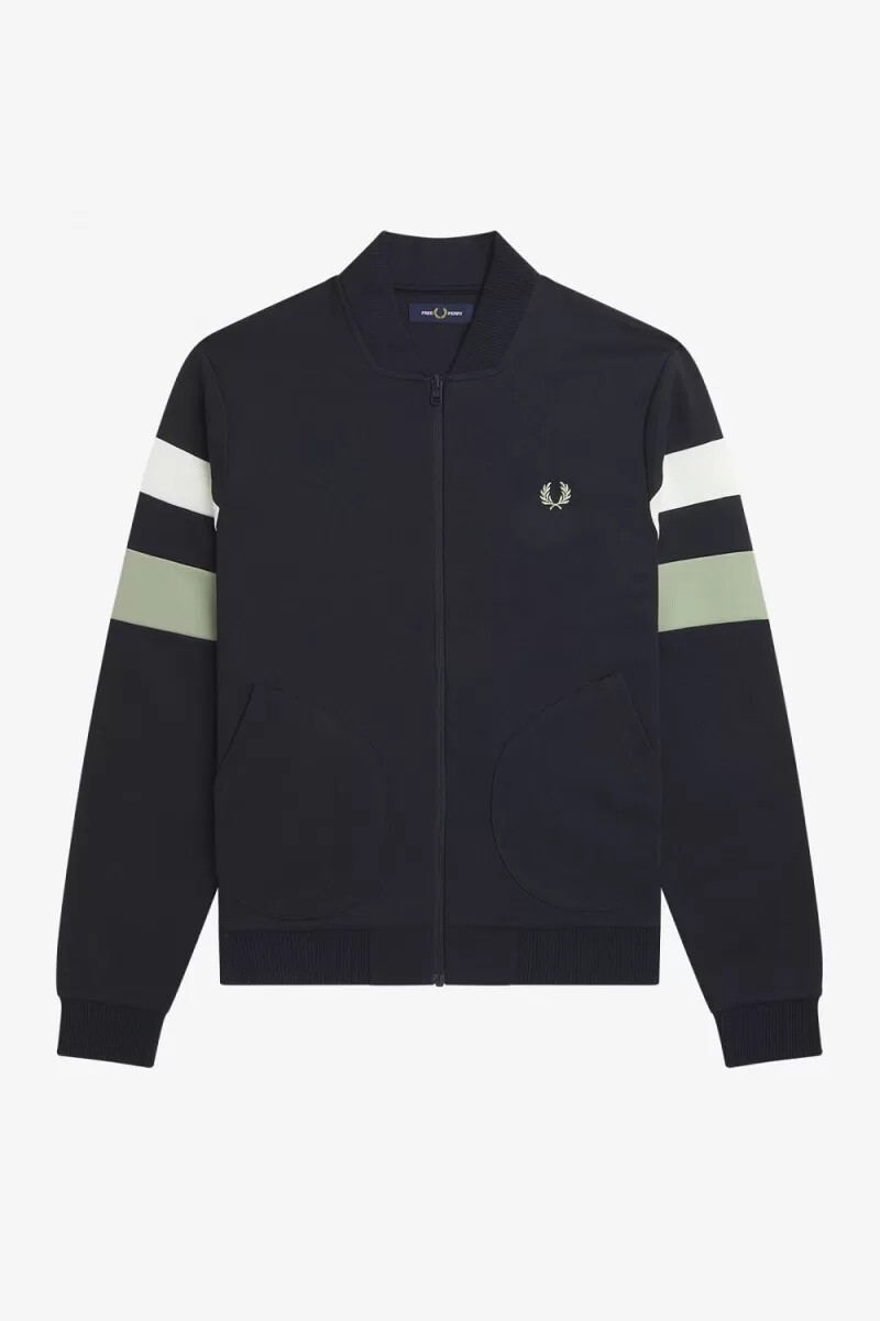 fred perry tipped sleeve herr träningsjackor marinblå