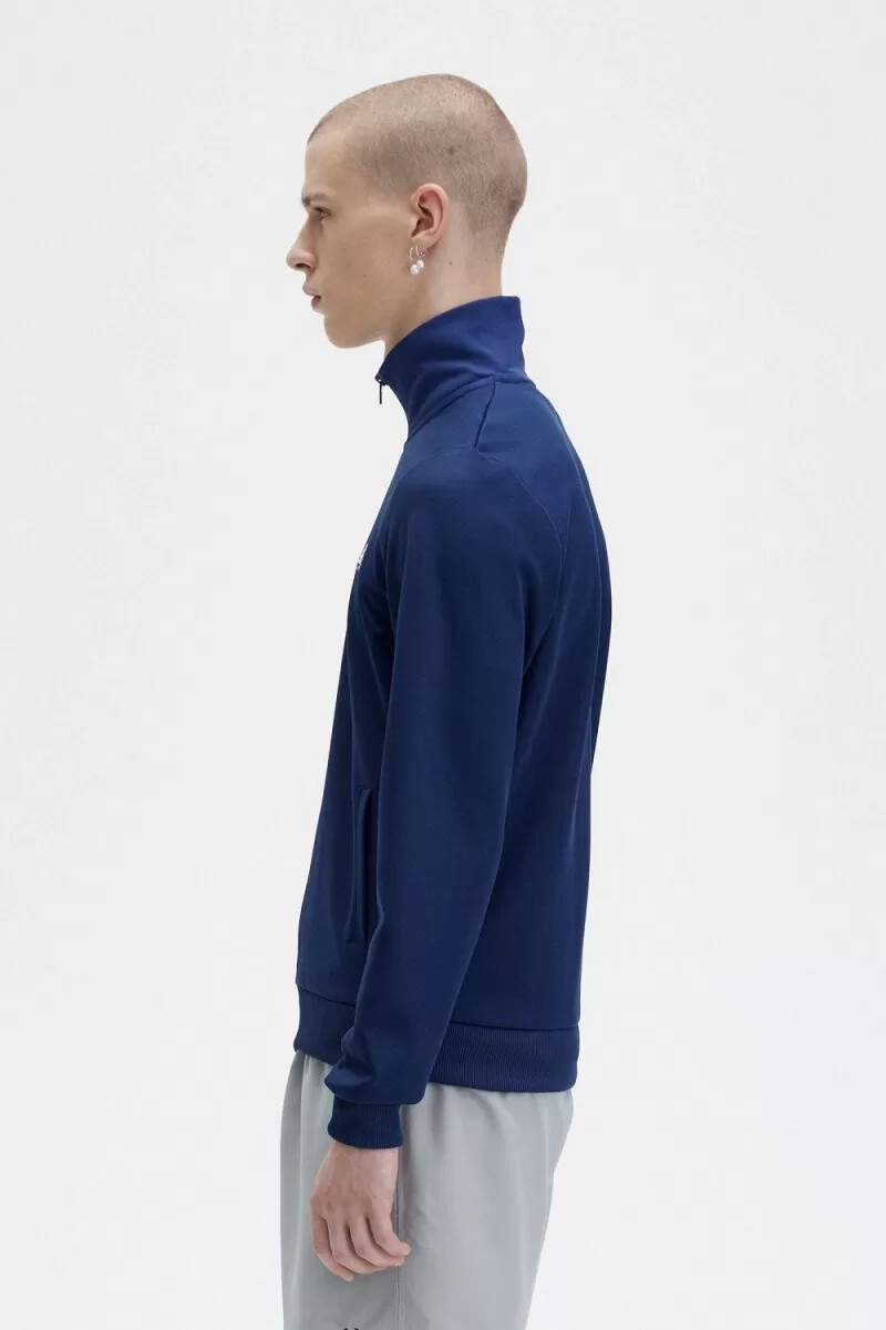 fred perry classic herr träningsjackor fransk marinblå