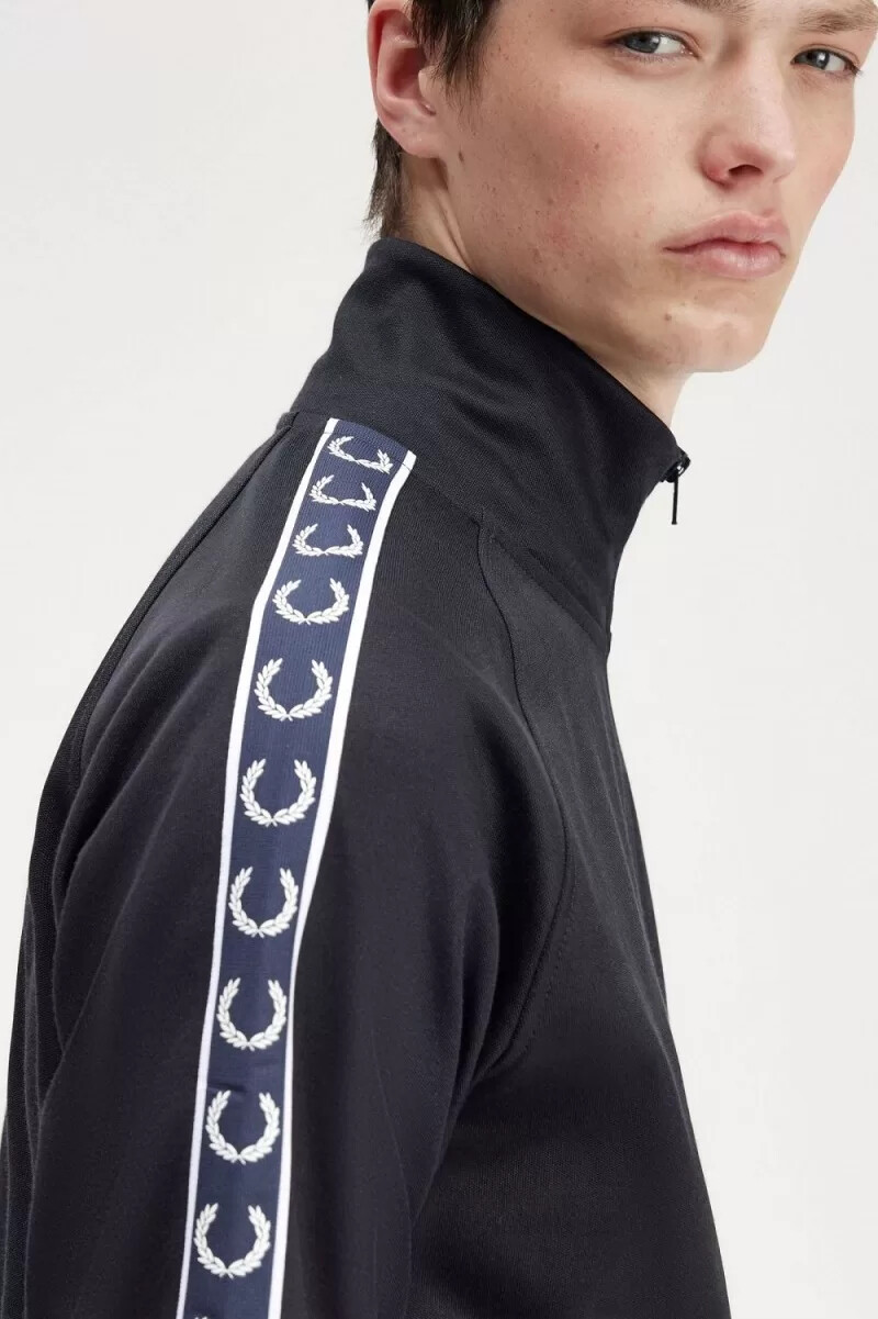fred perry contrast tape herr träningsjackor marinblå marinblå