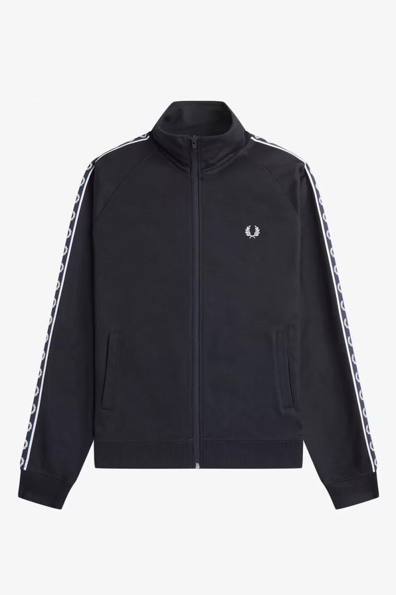 fred perry contrast tape herr träningsjackor marinblå marinblå