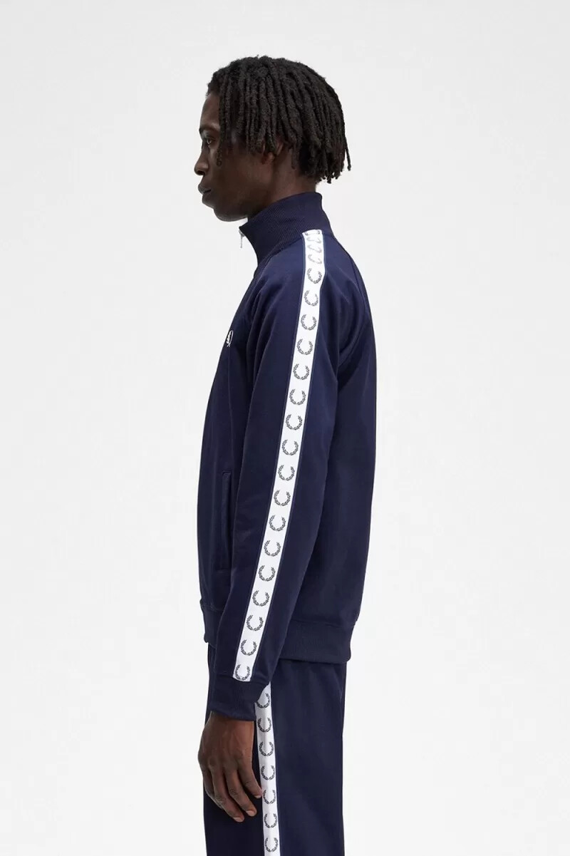 fred perry tejpade träningsjackor herr kolblå
