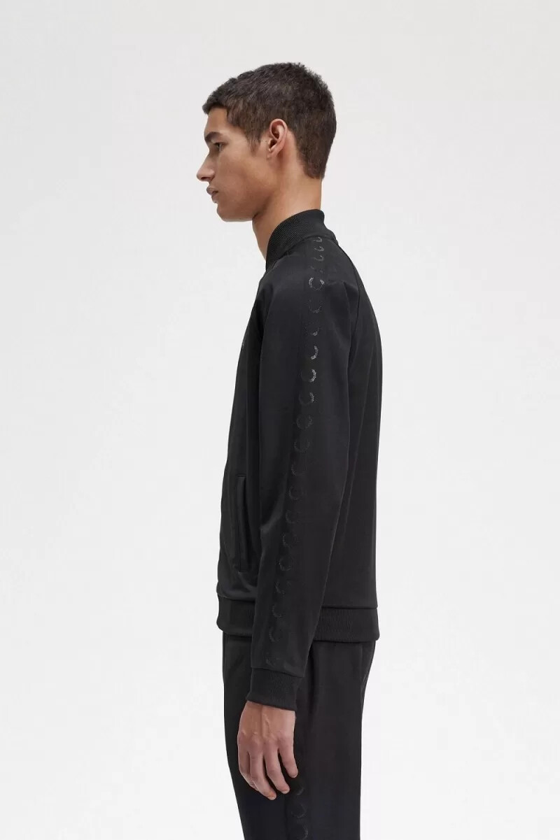 fred perry tonal tape herr träningsjackor svarta