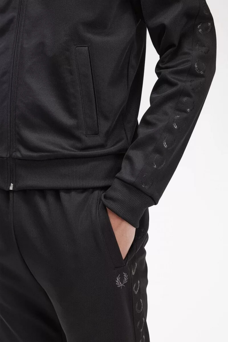 fred perry tonal tape herr träningsjackor svarta