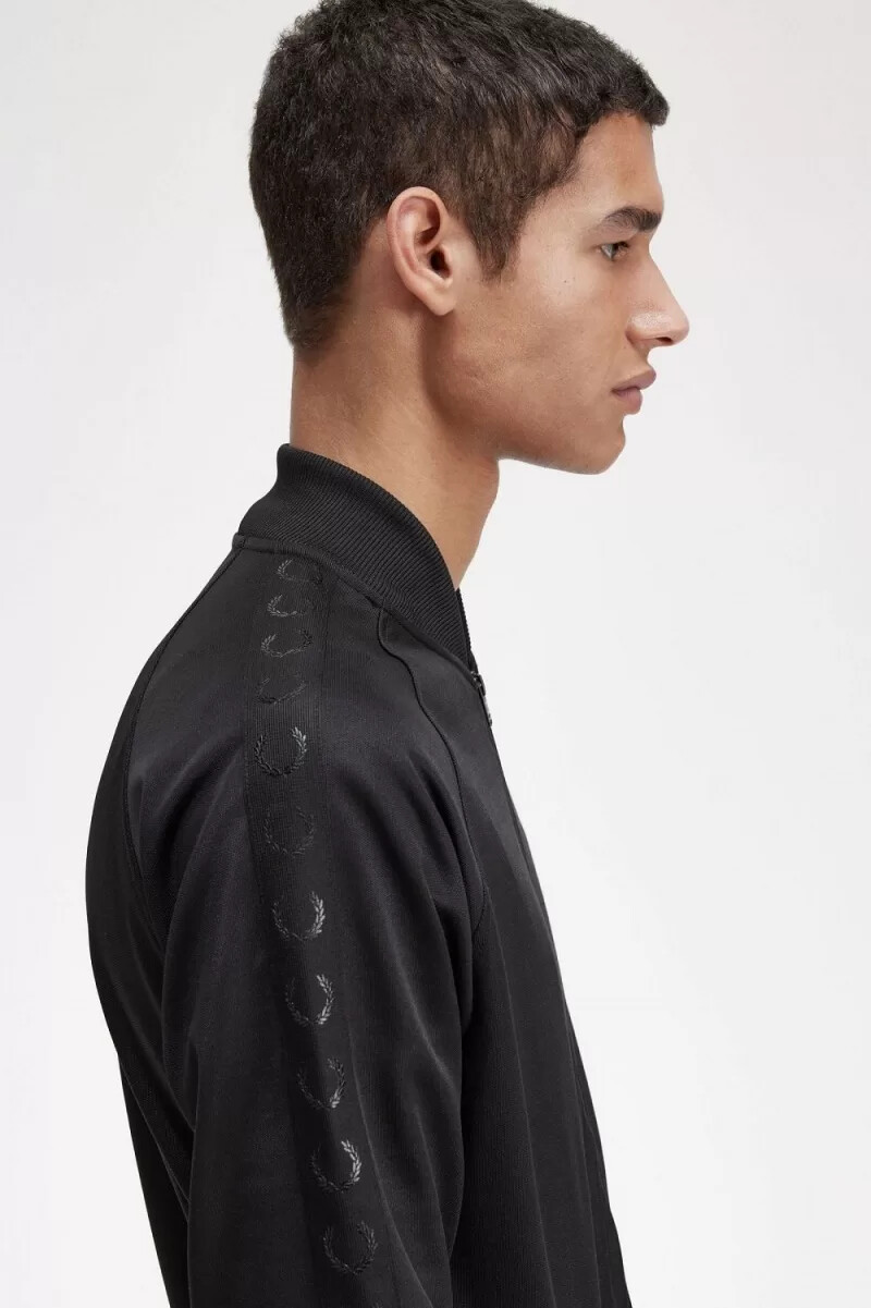 fred perry tonal tape herr träningsjackor svarta