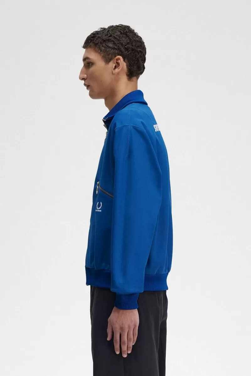 fred perry mönstrade herr träningsjackor kungsblå