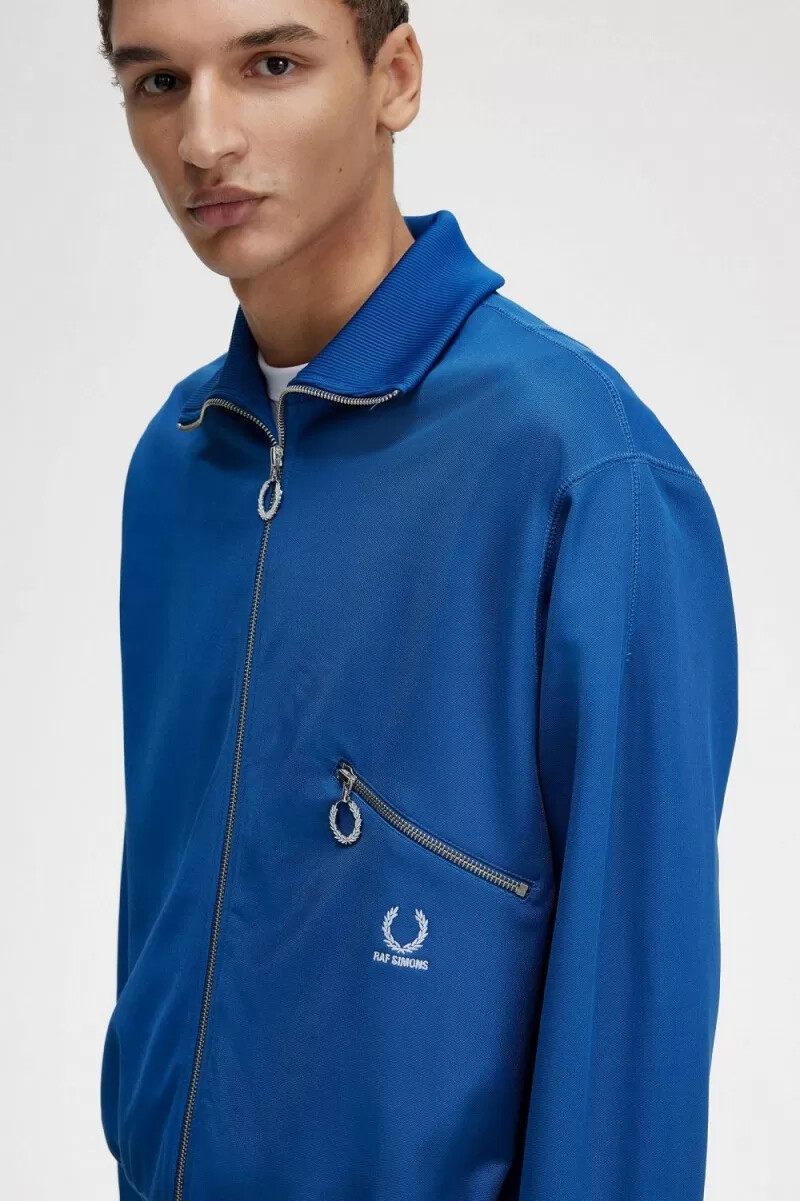 fred perry mönstrade herr träningsjackor kungsblå
