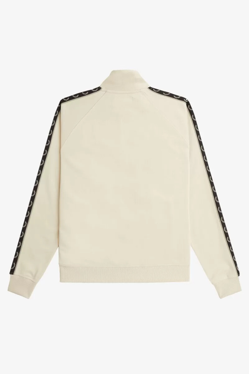 fred perry contrast tape herr träningsjackor oatmeal varm grå