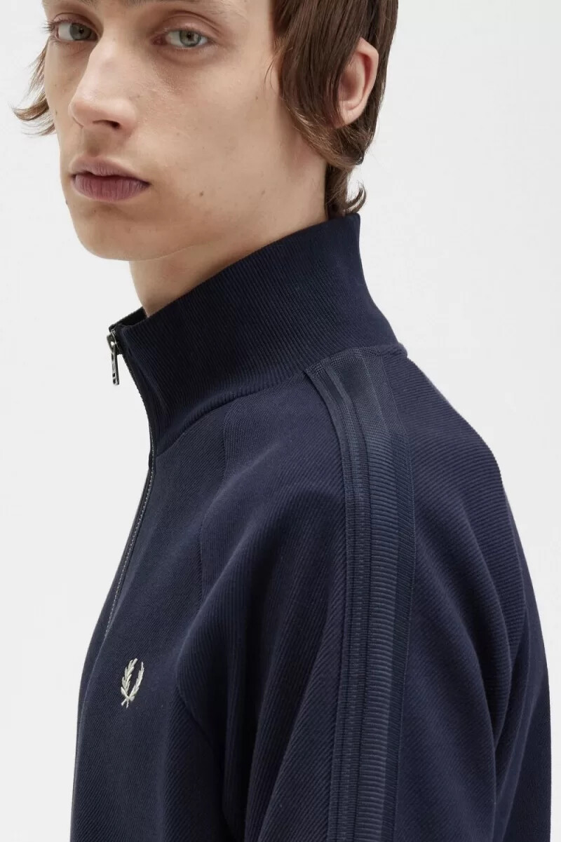 fred perry stickad tape herr träningsjacka marinblå