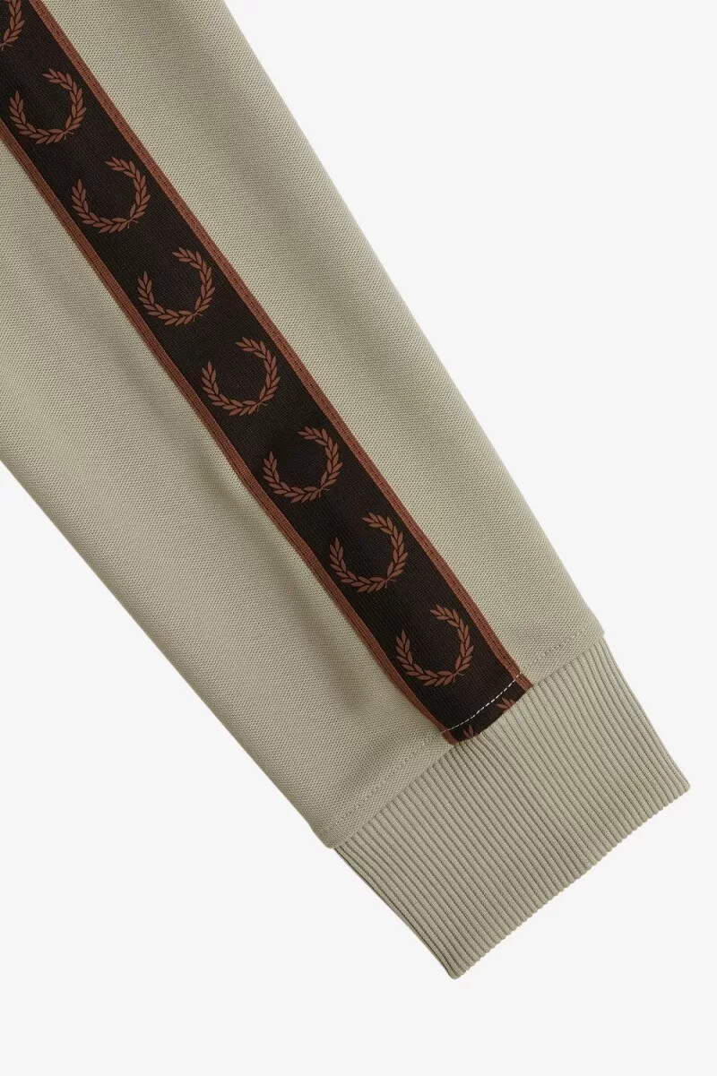 fred perry contrast tape herr träningsjackor varm grå mörkröd