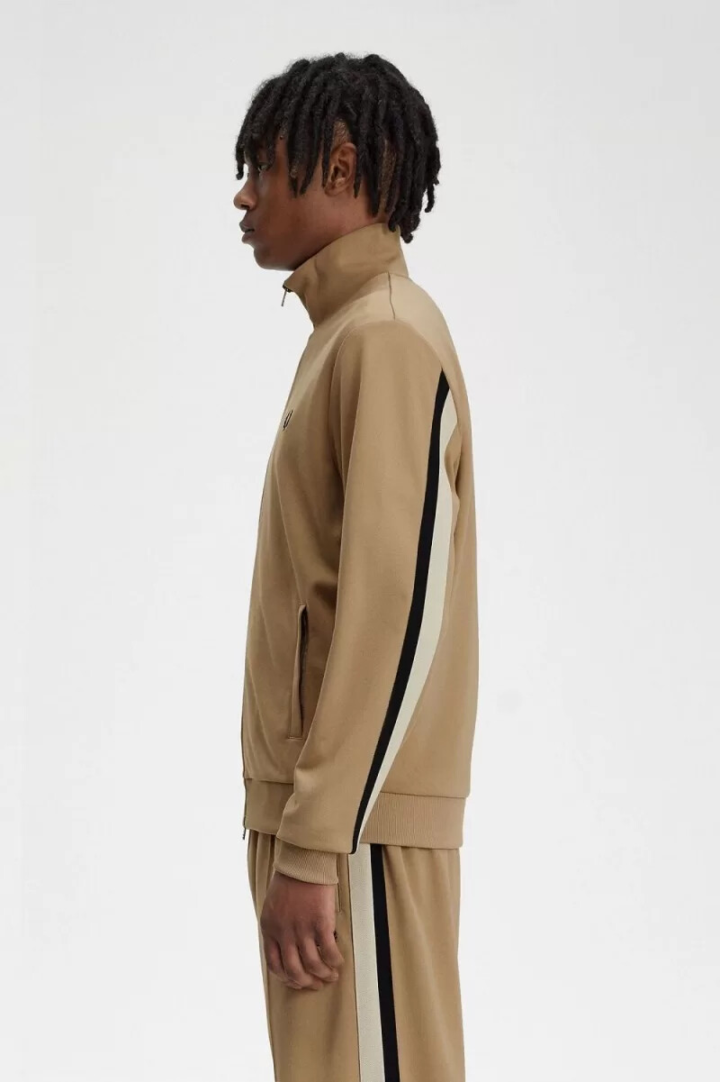 fred perry tejpdetalj herr träningsjackor grön