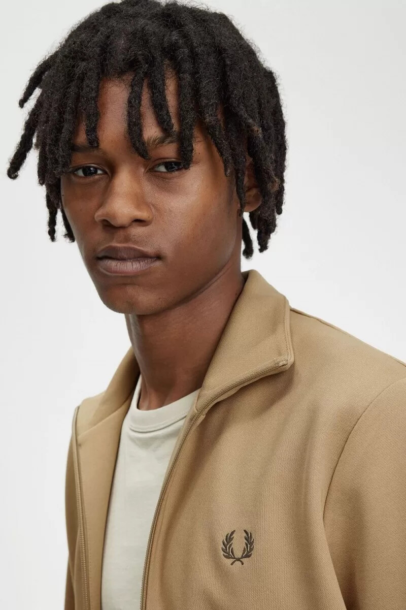 fred perry tejpdetalj herr träningsjackor grön