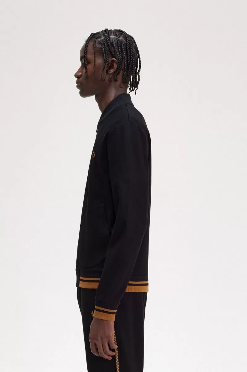 fred perry tipped detalj herr träningsjackor svarta